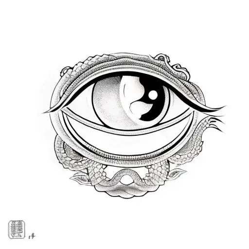 all seeing snake eye tattoo design idea