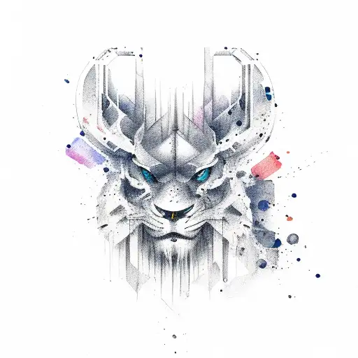 NF rapper logo watercolor  tattoo design idea