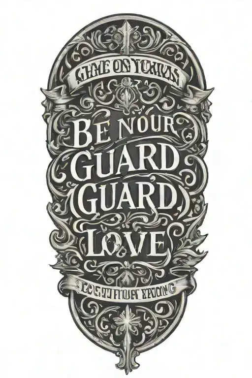 Be on your guard; stand firm in the faith; be courageous; be strong. Do everything in love. tattoo design idea