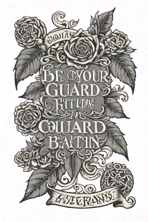 religious quote Be on your guard; stand firm in the faith; be courageous; be strong. Do everything in love.  tattoo design idea