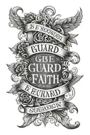 image of bible verse  Be on your guard; stand firm in the faith; be courageous; be strong. Do everything in love.  tattoo design idea