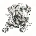 chocolate lab sitting tattoo design idea
