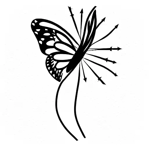 butterfly barbed wire  tattoo design idea