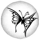 butterfly barbed wire  tattoo design idea