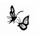 butterfly barbed wire  tattoo design idea