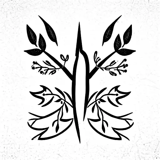 laurel wreath with ice skates tattoo design idea