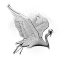 cyber tribal crane  tattoo design idea