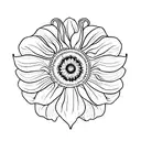 iris with sunflower and violet  tattoo design idea