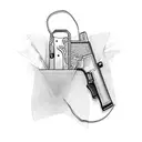 Glock with moneybag tattoo design idea