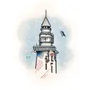 tower in tangled tattoo design idea