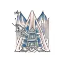 tower in tangled tattoo design idea