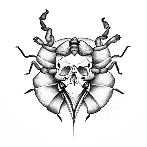 Scorpion,rose,knife,skull,heart tattoo design idea