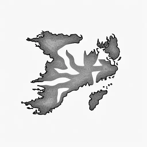 Nova Scotia map tattoo design idea