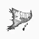 Nova Scotia map tattoo design idea