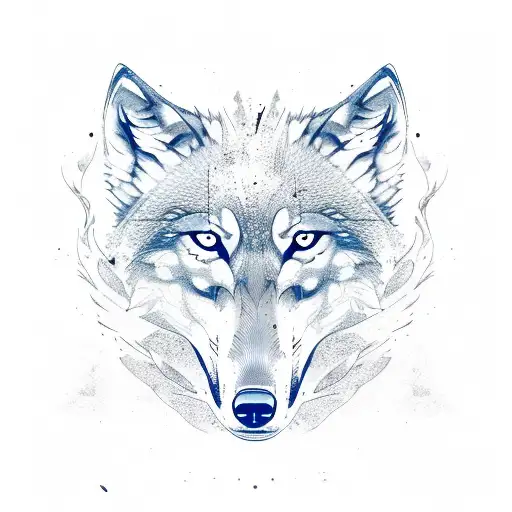 wolf rising from ashes and a phonix flying over the wolf with amber in the ash tattoo design idea