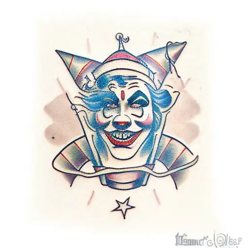 gemini clown 19 tattoo design idea