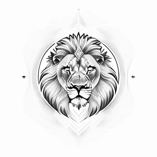 lion with jesus tattoo design idea