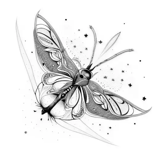 cosmic butterl\fly tattoo design idea