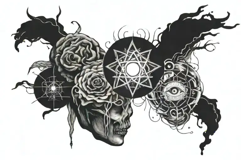 wrist tattoo heart at the  top  brain at them bottom 3rd eye at the sides stringing the heart and brain and the cosmos  tattoo design idea