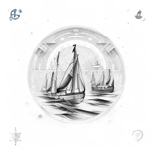 Nautical signs tattoo design idea