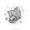 rocket  tattoo design idea