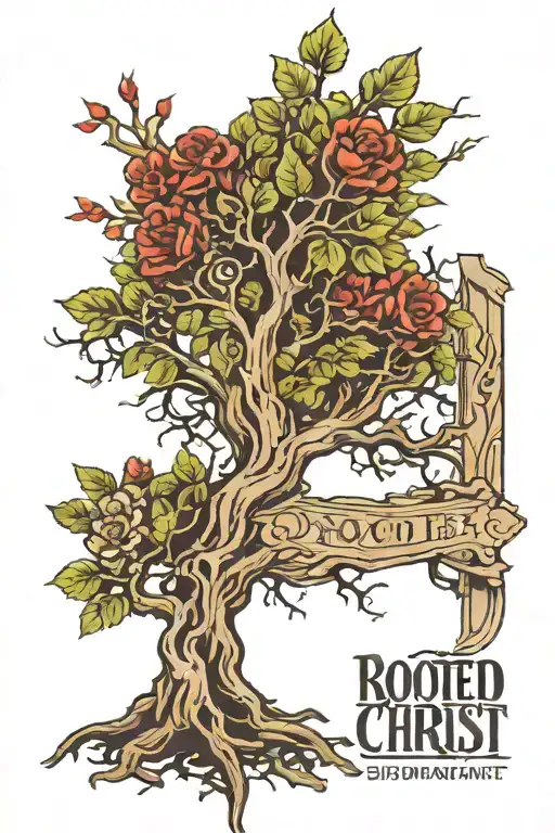 rooted in Christ  tattoo design idea