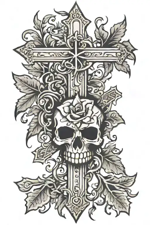 rooted in cross  tattoo design idea