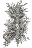 rooted in cross  tattoo design idea
