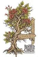 rooted in Christ  tattoo design idea