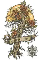rooted in Christ  tattoo design idea