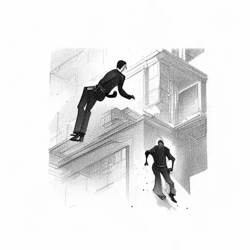 Falling Man from building tattoo design idea