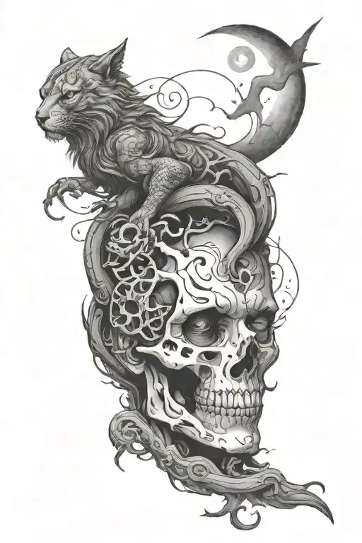 Overthinker and darkness themed tattoo tattoo design idea