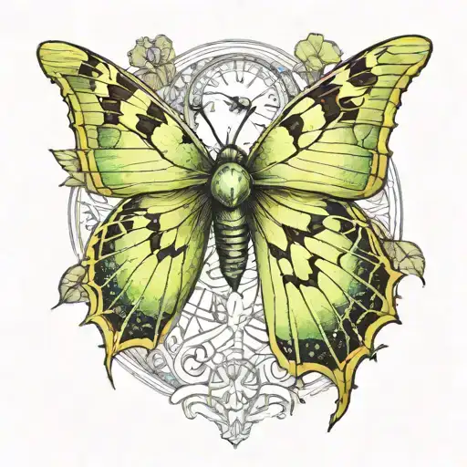 lunar moth gothic tattoo design idea