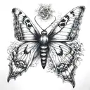 lunar moth gothic tattoo design idea