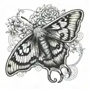 lunar moth gothic tattoo design idea