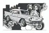 1957 bel and air 1977 Camaro  tattoo design idea