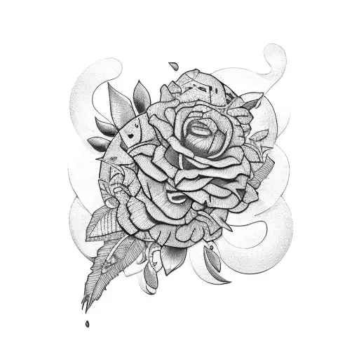 reloj con brujula y palmeras en brazo tattoo design idea
