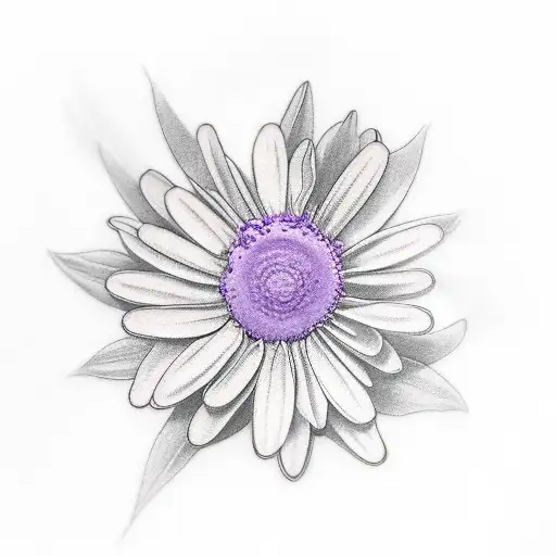 daisy, lavender, ivy tattoo design idea