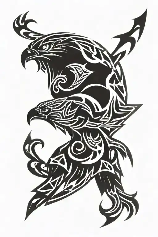 byson vs eagle  tattoo design idea