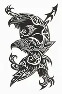 byson vs eagle  tattoo design idea