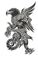 byson vs eagle  tattoo design idea