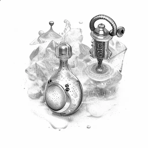 black and white sleeve, video games, cooking, salt and pepper shaker tattoo design idea