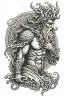 poseidon god tattoo design idea