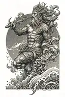 poseidon god tattoo design idea