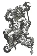 poseidon god tattoo design idea
