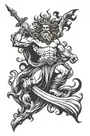 poseidon god tattoo design idea