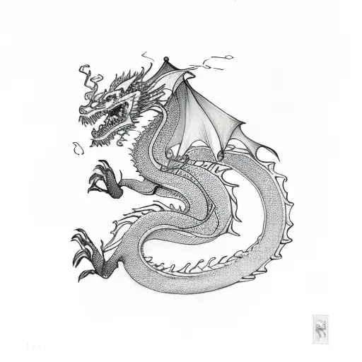 dragon success tattoo design idea