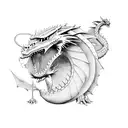 dragon success tattoo design idea
