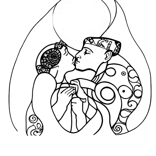 klimt the kiss tattoo design idea
