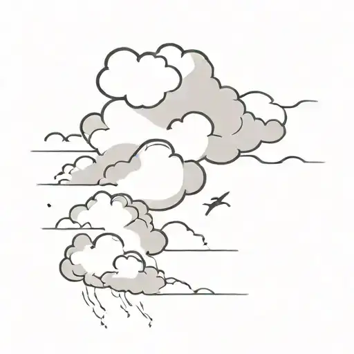 Storm Clouds with Matthew 14:22-23 underneath  tattoo design idea